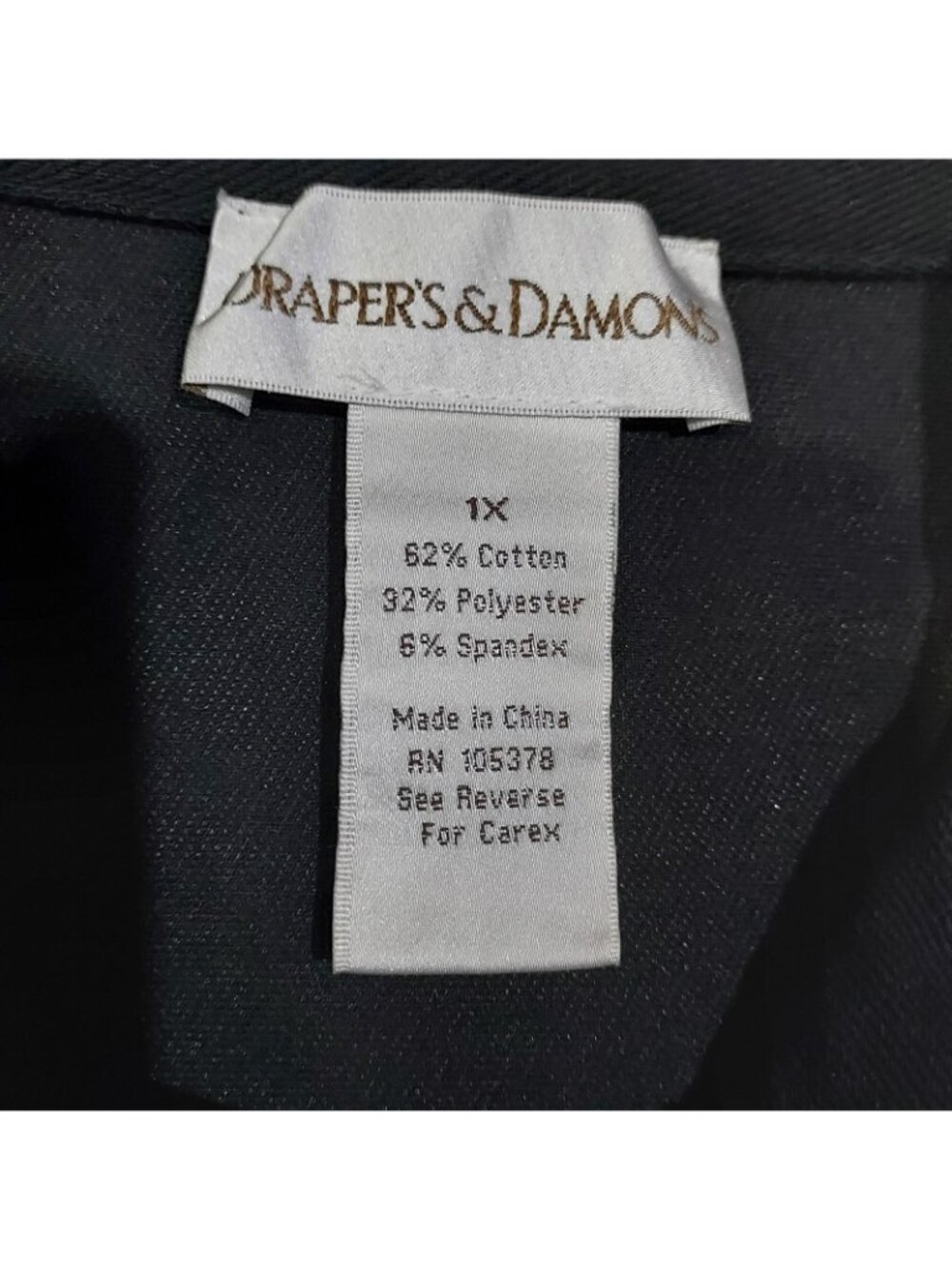Pant Suite Drapers & Damons Black Button Shacket Size 1X Multi Colored Buttons - Picture 9 of 16